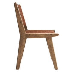 Saoirse Walnut/Brown Leather Wood Dining Side Chair (Set of 2) - Ornate Home