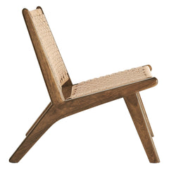 Saoirse Walnut/Natural Woven Rope Wood Accent Lounge Chair - Ornate Home