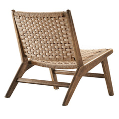 Saoirse Walnut/Natural Woven Rope Wood Accent Lounge Chair - Ornate Home