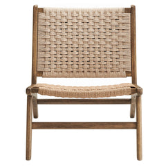 Saoirse Walnut/Natural Woven Rope Wood Accent Lounge Chair - Ornate Home