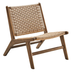 Saoirse Walnut/Natural Woven Rope Wood Accent Lounge Chair - Ornate Home