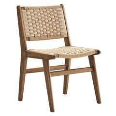 Saoirse Walnut/Natural Woven Rope Wood Dining Side Chair (Set of 2) - Ornate Home