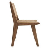 Saoirse Walnut/Natural Woven Rope Wood Dining Side Chair (Set of 2) - Ornate Home