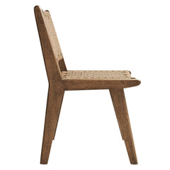 Saoirse Walnut/Natural Woven Rope Wood Dining Side Chair (Set of 2) - Ornate Home