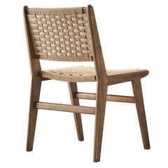 Saoirse Walnut/Natural Woven Rope Wood Dining Side Chair (Set of 2) - Ornate Home