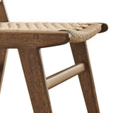 Saoirse Walnut/Natural Woven Rope Wood Dining Side Chair (Set of 2) - Ornate Home