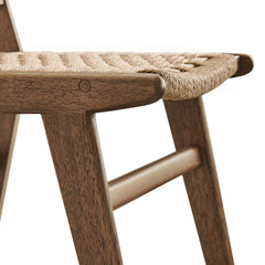 Saoirse Walnut/Natural Woven Rope Wood Dining Side Chair (Set of 2) - Ornate Home