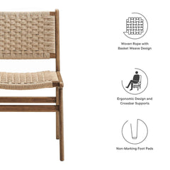 Saoirse Walnut/Natural Woven Rope Wood Dining Side Chair (Set of 2) - Ornate Home