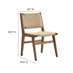 Saoirse Walnut/Natural Woven Rope Wood Dining Side Chair (Set of 2) - Ornate Home