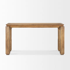 Sapphira Brown Wood Tapered Top Console Table - Ornate Home