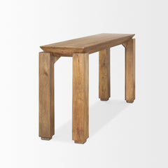 Sapphira Brown Wood Tapered Top Console Table - Ornate Home