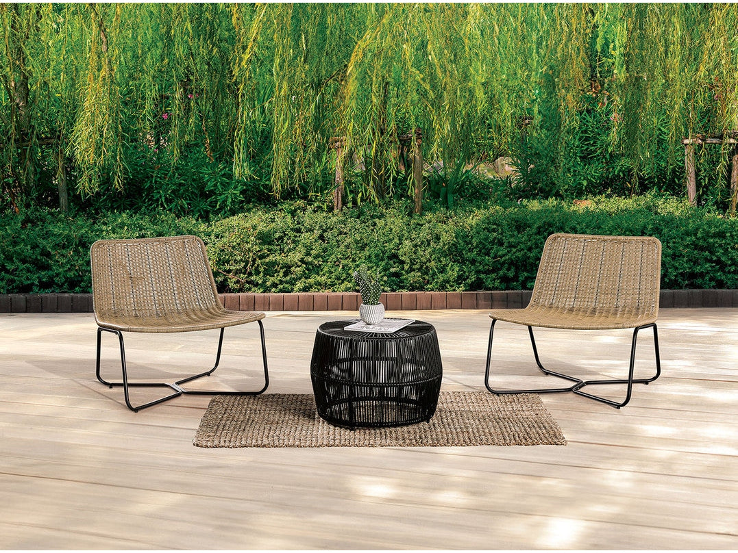 Sarabi Black/Natural 3 Pc. Conversation Set - Ornate Home