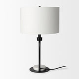 Sarah Black/White Arched Metal Cube and Shade Table Lamp with Marble - Ornate Home