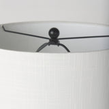 Sarah Black/White Arched Metal Cube and Shade Table Lamp with Marble - Ornate Home