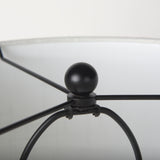 Sarah Black/White Arched Metal Cube and Shade Table Lamp with Marble - Ornate Home