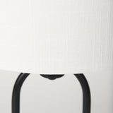Sarah Black/White Arched Metal Cube and Shade Table Lamp with Marble - Ornate Home