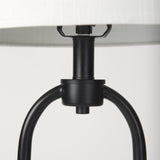 Sarah Black/White Arched Metal Cube and Shade Table Lamp with Marble - Ornate Home