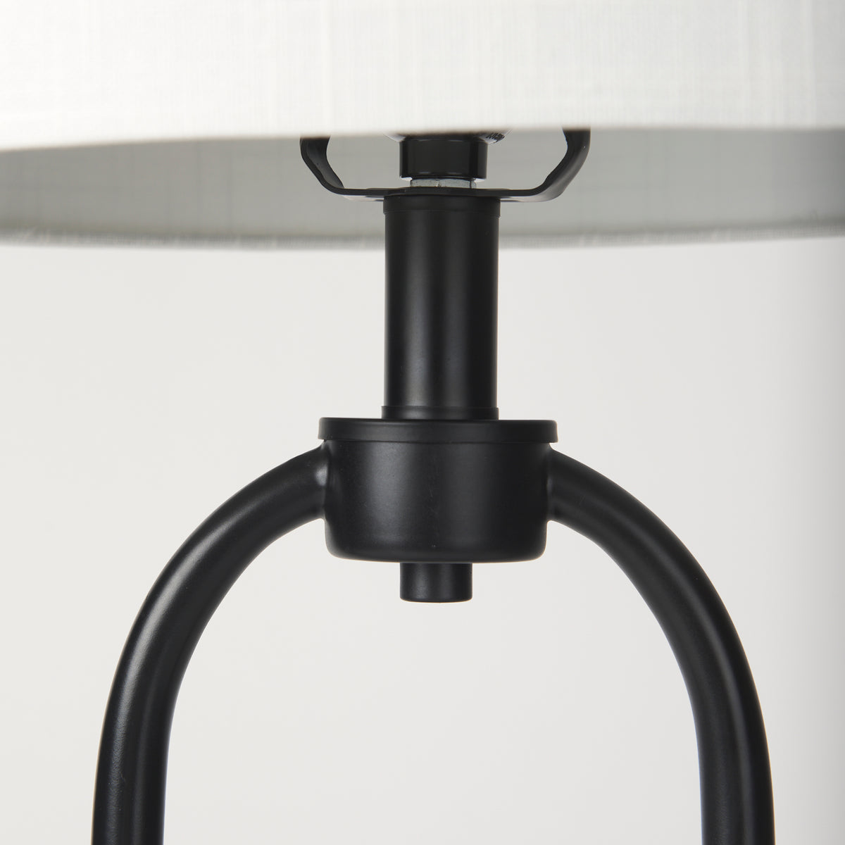 Sarah Black/White Arched Metal Cube and Shade Table Lamp with Marble - Ornate Home