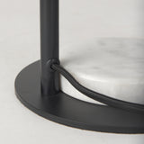 Sarah Black/White Arched Metal Cube and Shade Table Lamp with Marble - Ornate Home