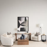 Sarah Black/White Arched Metal Cube and Shade Table Lamp with Marble - Ornate Home