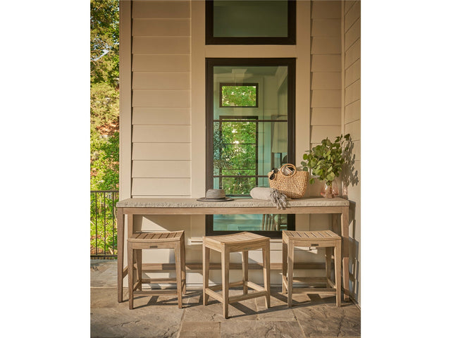 Saratoga Warm Weathered Teak Counter Stool - Ornate Home