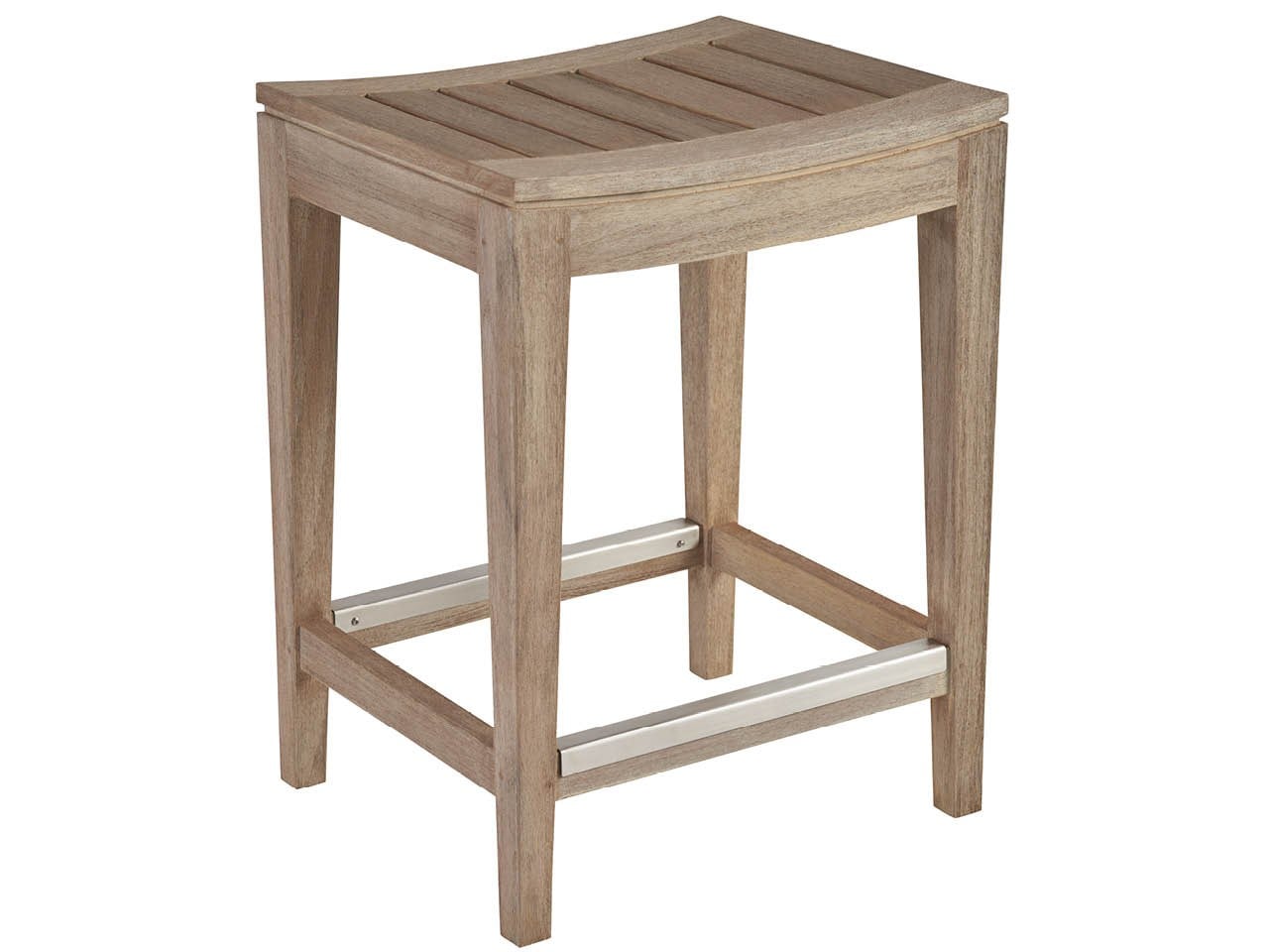 Saratoga Warm Weathered Teak Counter Stool - Ornate Home