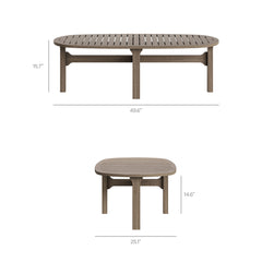 Saratoga Weathered Gray Flint 5-Piece Outdoor Patio Teak Wood Furniture Set - Ornate Home