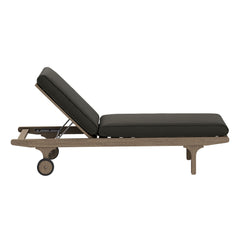 Saratoga Weathered Gray Flint Outdoor Patio Teak Chaise Lounge Chair - Ornate Home