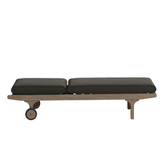 Saratoga Weathered Gray Flint Outdoor Patio Teak Chaise Lounge Chair - Ornate Home