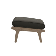 Saratoga Weathered Gray Flint Outdoor Patio Teak Ottoman - Ornate Home