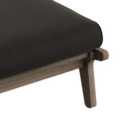 Saratoga Weathered Gray Flint Outdoor Patio Teak Ottoman - Ornate Home