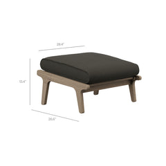 Saratoga Weathered Gray Flint Outdoor Patio Teak Ottoman - Ornate Home