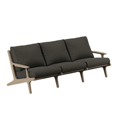 Saratoga Weathered Gray Flint Outdoor Patio Teak Sofa - Ornate Home