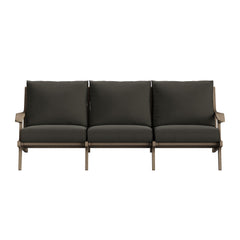 Saratoga Weathered Gray Flint Outdoor Patio Teak Sofa - Ornate Home