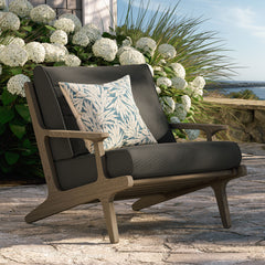 Saratoga Weathered Gray Flint Outdoor Patio Teak Wood Armchair - Ornate Home