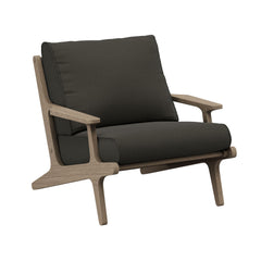 Saratoga Weathered Gray Flint Outdoor Patio Teak Wood Armchair - Ornate Home