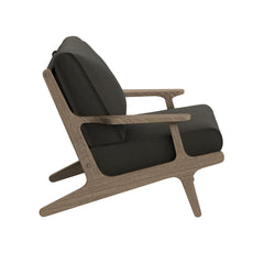 Saratoga Weathered Gray Flint Outdoor Patio Teak Wood Armchair - Ornate Home