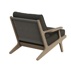 Saratoga Weathered Gray Flint Outdoor Patio Teak Wood Armchair - Ornate Home
