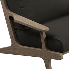 Saratoga Weathered Gray Flint Outdoor Patio Teak Wood Armchair - Ornate Home