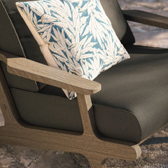Saratoga Weathered Gray Flint Outdoor Patio Teak Wood Armchair - Ornate Home