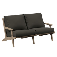 Saratoga Weathered Gray Flint Outdoor Patio Teak Wood Loveseat - Ornate Home
