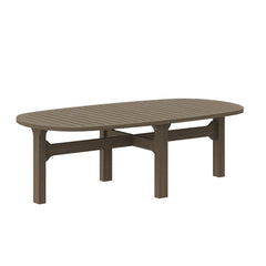 Saratoga Weathered Gray Oval Outdoor Patio Teak Wood Coffee Table - Ornate Home