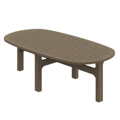 Saratoga Weathered Gray Oval Outdoor Patio Teak Wood Coffee Table - Ornate Home