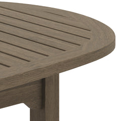 Saratoga Weathered Gray Oval Outdoor Patio Teak Wood Coffee Table - Ornate Home