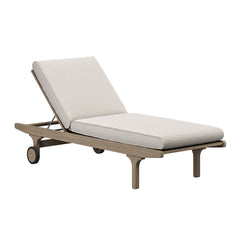 Saratoga Weathered Gray/Pebble Outdoor Patio Teak Chaise Lounge Chair - Ornate Home