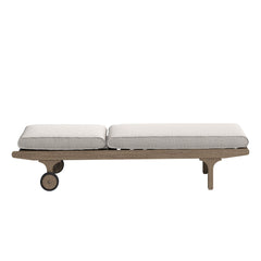 Saratoga Weathered Gray/Pebble Outdoor Patio Teak Chaise Lounge Chair - Ornate Home