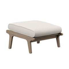 Saratoga Weathered Gray/Pebble Outdoor Patio Teak Ottoman - Ornate Home
