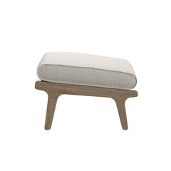 Saratoga Weathered Gray/Pebble Outdoor Patio Teak Ottoman - Ornate Home