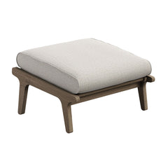 Saratoga Weathered Gray/Pebble Outdoor Patio Teak Ottoman - Ornate Home