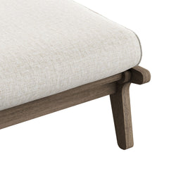 Saratoga Weathered Gray/Pebble Outdoor Patio Teak Ottoman - Ornate Home
